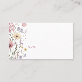 Cartões de Lugar para Chá de Bebê com Flores Silve