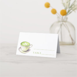 Cartões de lugar para chá de noiva de Matcha - car