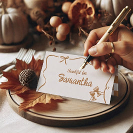 Cartões de lugar para jantar de Friendsgiving de o