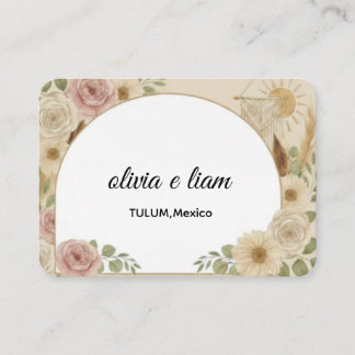 Cartões de lugar planos de casamento Boho personal