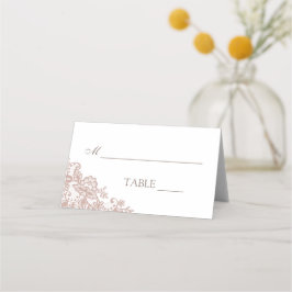 Cartões de lugar românticos de renda de rosa de Du