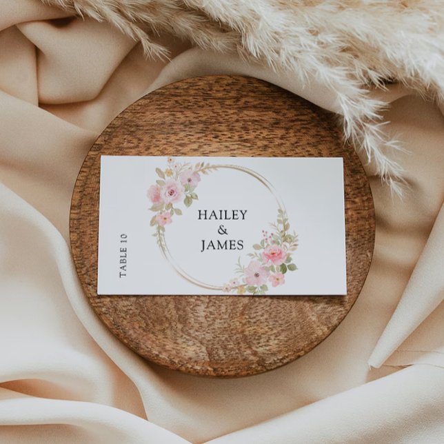 Cartões de lugar rosa Modelo (Rose Wedding Place cards Template)