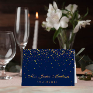 Cartões de Lugares de Casamento Azul Marinho e Gla