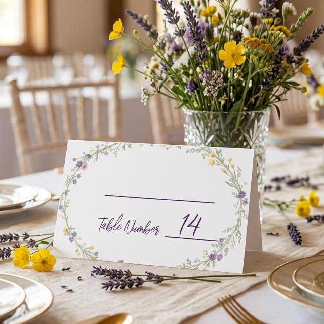 Cartões de Lugares de Casamento Boho Floral Simple (Criador carregado)