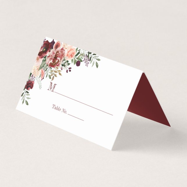 Cartões de Lugares de Casamento Boho Outono Rústic (Frente)