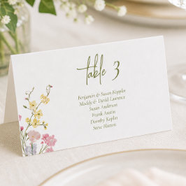 Cartões de Lugares de Casamento com Flores Silvest