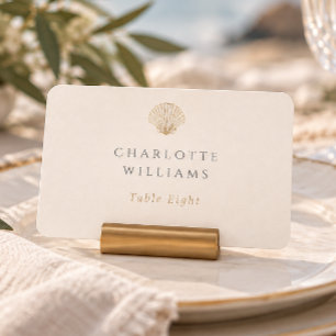 Cartões de Lugares de Casamento Elegantes Concha d