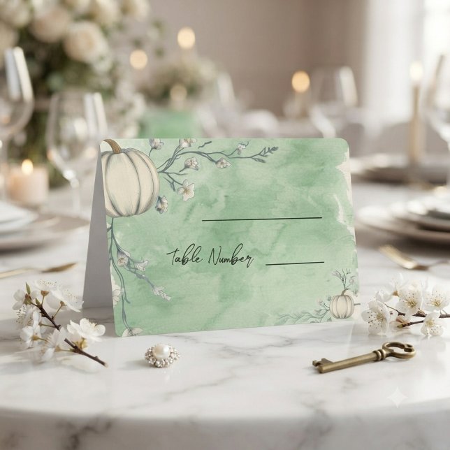 Cartões de Lugares de Casamento Rustic Green  Abób (Criador carregado)