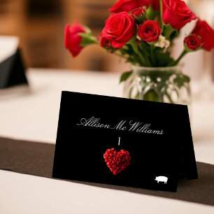 Cartões de Lugares para Casamento Ícone de Porco-R