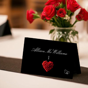 Cartões de Lugares para Casamento Ícone Vegano-Ros