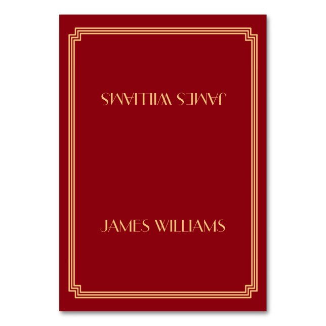 Cartões De Luz Vermelho, Excelente Dourado Gatsby  (Frente)