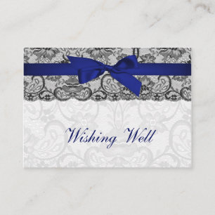 Cartões de marinho azul com rendas falsas