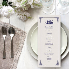 Cartões de marinho e Cartões de Menu de Casamento 