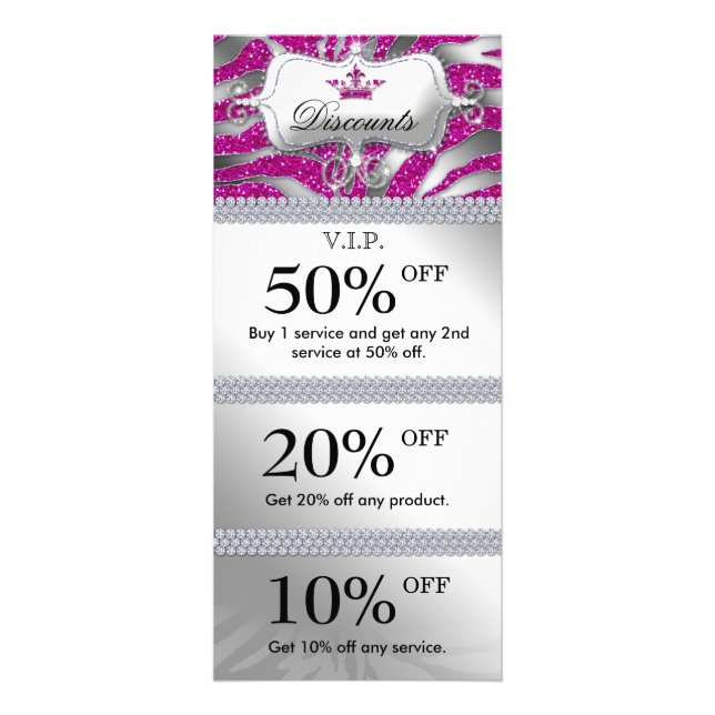 Cartões de Marketing de Salão Coroa Minúscula Rosa (Frente)