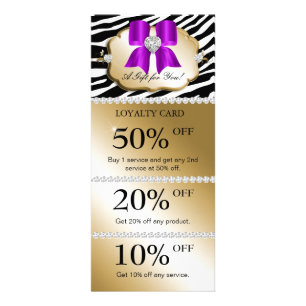 Cartões de Marketing Zebra Dourada Violeta
