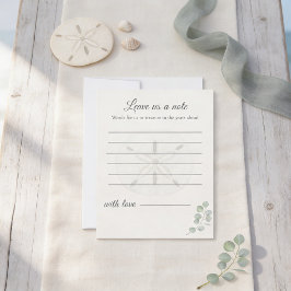 Cartões de Mensagem de Casamento Sand Dollar |