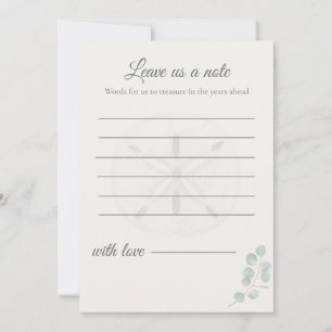 Cartões de Mensagem de Casamento Sand Dollar