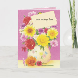 Cartões de Mensagem Personalizada Floral Vintage p