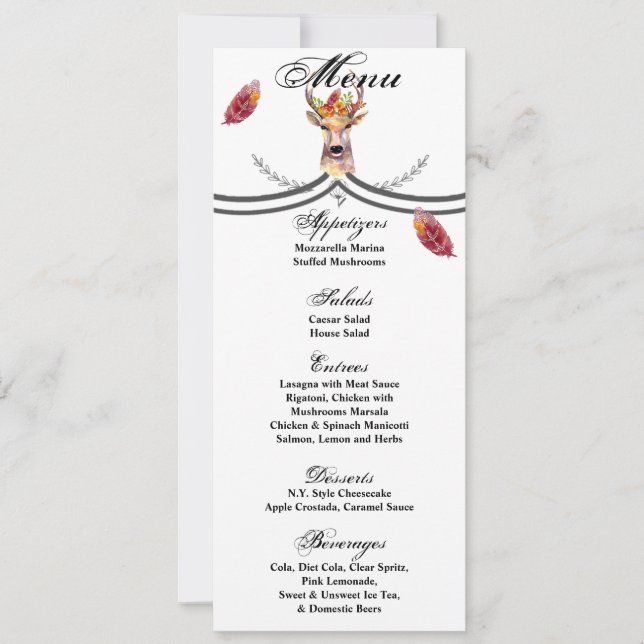 Cartões de menu 4x9.25 Xsolids mantêm sua forma (Frente)