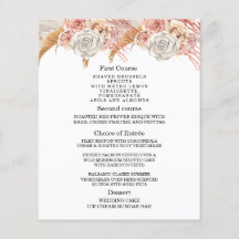 Cartões de menu Boêmian Chic Floral Wedding