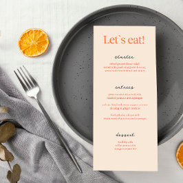 Cartões de Menu Caligrafia Elegante Beige