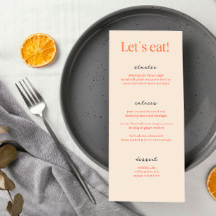 Cartões de Menu Caligrafia Elegante Beige