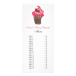 Cartões de menu Cupcakes