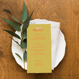 Cartões de menu de caligrafia colorida