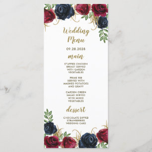 Cartões de Menu de Casamento Boho Rústico Azul Mar