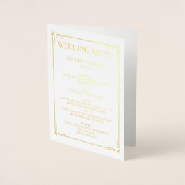 Cartões de Menu de Casamento com Deco de Folha de