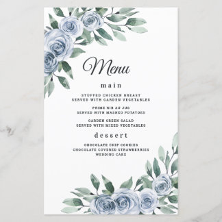 Cartões de Menu de Casamento de Boho Floral Elegan