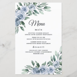 Cartões de Menu de Casamento de Boho Floral Elegan
