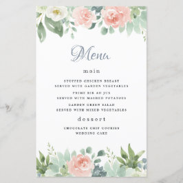 Cartões de Menu de Casamento de Jardim Floral Dust
