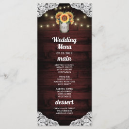 Cartões de Menu de Casamento de Jarra de Pedreiro 