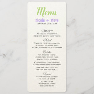 Cartões de Menu de Casamento de lavanda