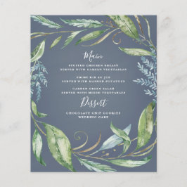 Cartões de Menu de Casamento de Wreath Verde