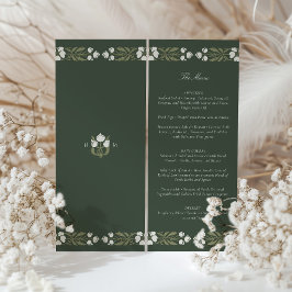 Cartões de Menu de Casamento do Estilo Art Nouveau