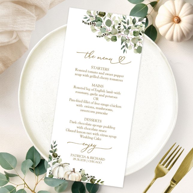 Cartões de Menu de Casamento do Girassol do Amor (Criador carregado)