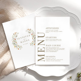 Cartões de Menu de Casamento do Jardim de Outono F