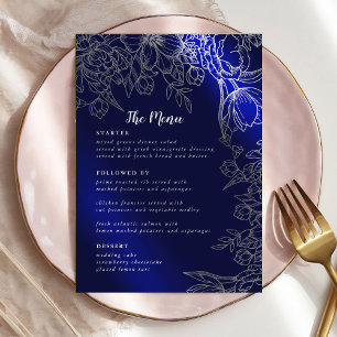 Cartões de Menu de Casamento Elegante Moderno