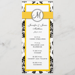 Cartões de Menu de Casamento em Damasco Preto Amar