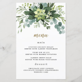 Cartões de menu de casamento Eucalyptus Greenery