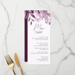Cartões de Menu de Casamento Grande Folha da Borgo
