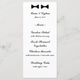 Cartões de menu de casamento "Gravatas de Arco dup