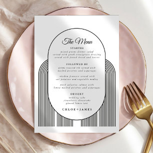 Cartões de menu de casamento minimalistas