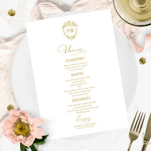 Cartões de Menu de Casamento Monograma com Letra D