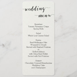 Cartões De Menu De Casamento Para Caligrafia Preta
