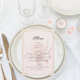 Cartões de Menu de Casamento Rosa Pink Suave