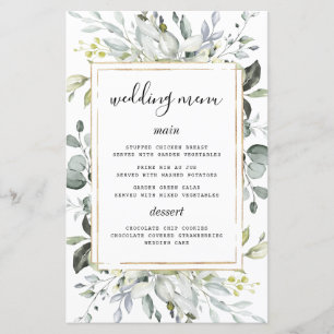 Cartões de Menu de Casamento Russo Dourado e Azul
