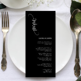 Cartões de Menu de Casamento Simples Clássicos Pre